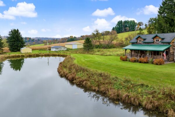 95.02-Acre Premier Whitetail Hunting Estate with Log Cabin, Pond